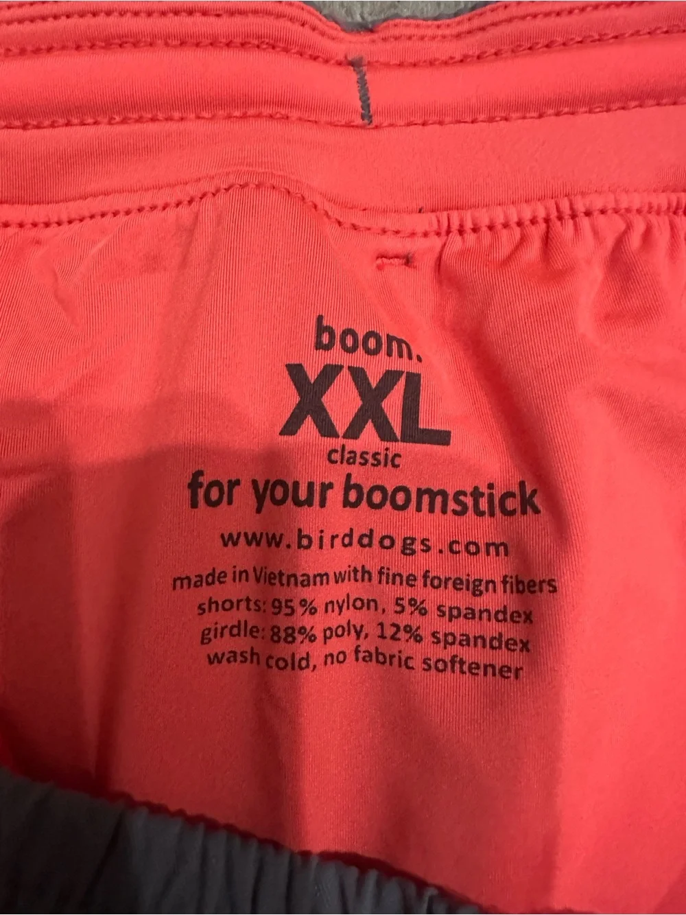 Birddogs Coral Red Athletic Shorts with Gray Waistband